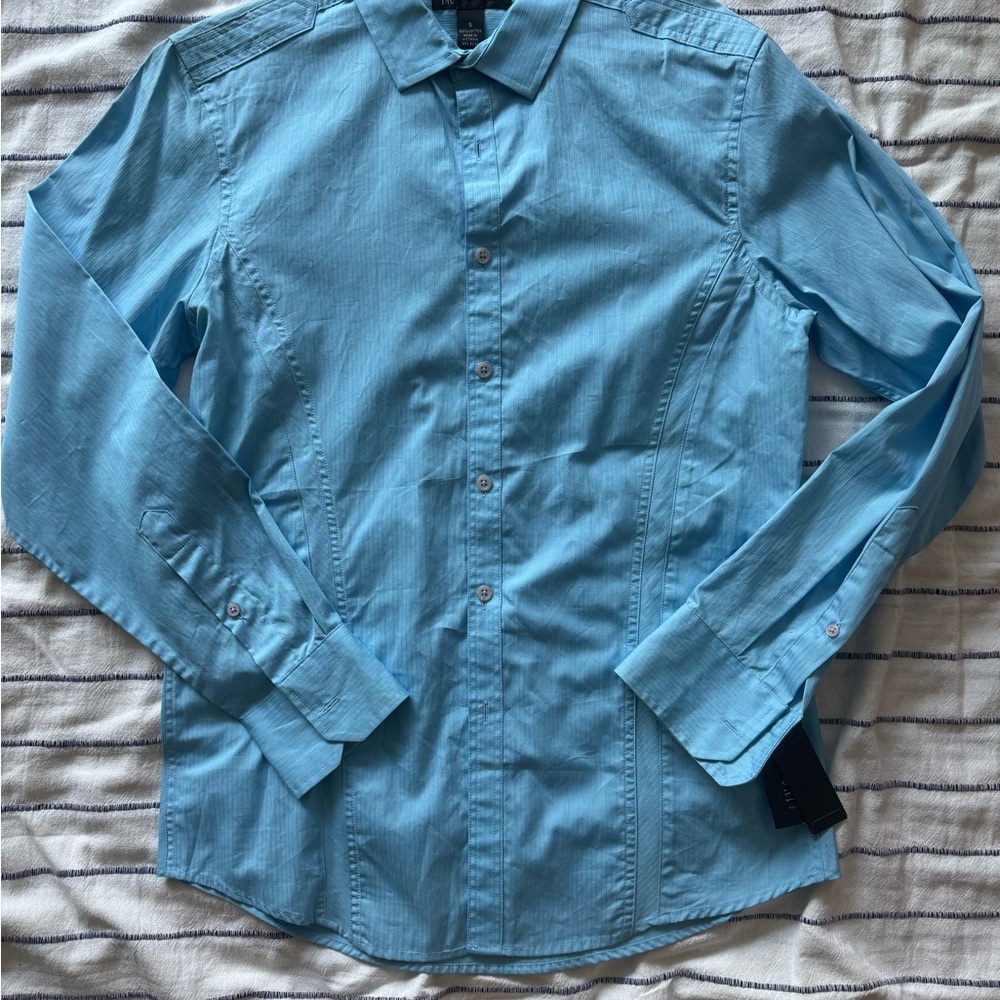 INC International Concepts Men's Sky Blue Casual Shirt